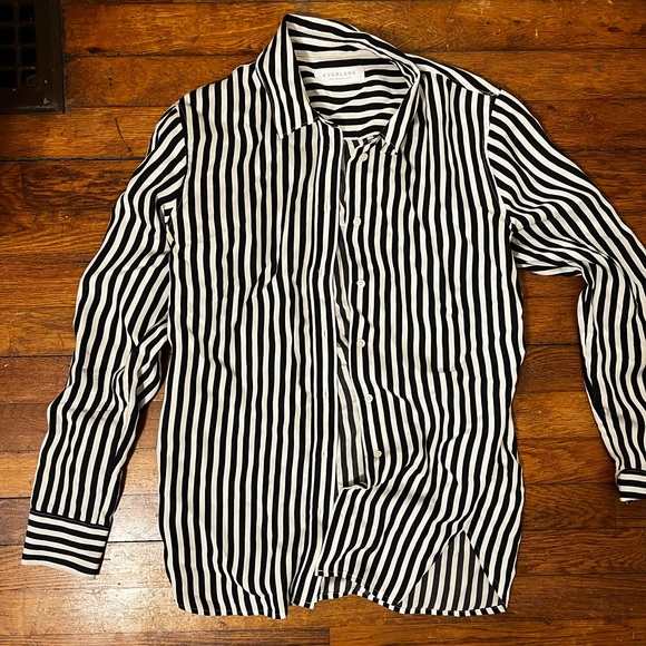 Everlane Striped Silk Shirt - Picture 3 of 4